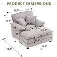 thumbnail image 6 of 46.9-Inch Wide Single Sofa, Comfort Upholstered Recliner with Ottoman, Home Furniture , Comfortable Seating, Great Halloween Gift Idea, 6 of 6