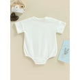 thumbnail image 3 of Aunavey Infant Baby Girls Boys Easter Outfit Oversized Short Sleeve Crewneck Romper Sweatshirt Baby Bunny Summer Jumpsuit, 3 of 8