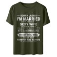 thumbnail image 4 of Camiseta de manga corta con estampado de letras y cuello redondo suelto a la moda de verano para mujer Pompotops hfajkhk133988, 4 of 4