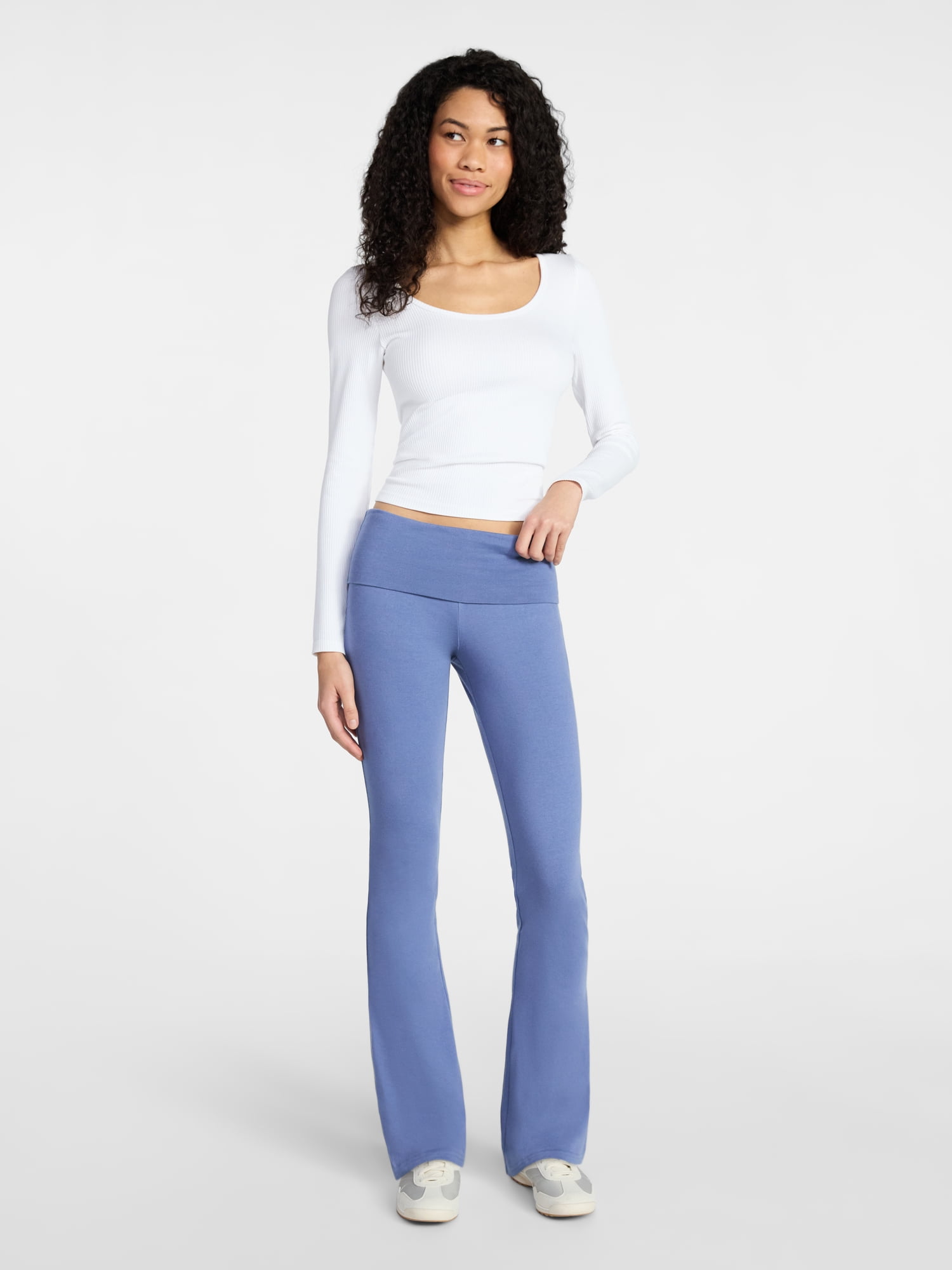 No Boundaries Flare Pants with Foldover Waistband, 32'' Inseam, Women's and Women's Plus XS-XXL