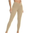 thumbnail image 3 of FAIWAD Women's Bootcut Yoga Pants Solid Color Crossover Skinny Stretch Leggings Workout Jogger Trousers (Small, Khaki), 3 of 6