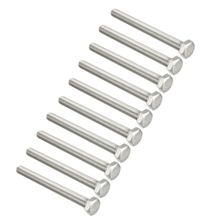 

M8 Thread 90mm 304 Stainless Steel Hex Head Screws Bolts 10pcs