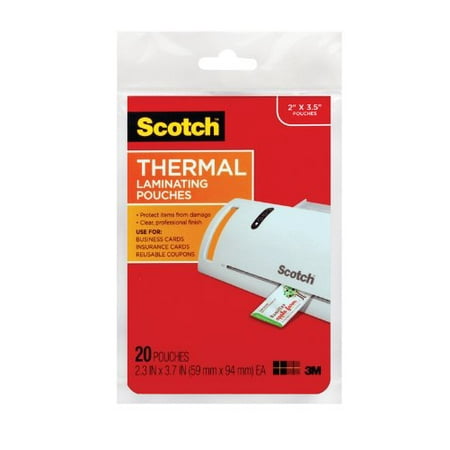 Thermal Laminating Pouches, 2.3 x 3.7-Inches, 20-Pack (TP5851-20),Clear,20-Pouches, Business card size for protecting your business cards and small.., By (Best Scotch For Your Money)