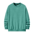 thumbnail image 3 of Nokdvo Crewneck Sweatshirts for Men Long Sleeve Solid Color Sweatshirt Crewneck New X Decoration Pullovers Regular Fit Solid Thermal Winter Warm Pullover Tops,Turquoise 2XL, 3 of 4