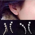 thumbnail image 4 of Qarigey Mujeres Niñas una 7 Crystal Ear Cuffs Hoop Climber Stud Pendientes Star Ear Stud Pin Accesorios de joyería Type6 NO6 Qarigey PS12563-01, 4 of 6
