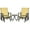 Beige#04, variant on 3-Piece Outdoor Glider Set with Coffee Table - 2 Rocking Chairs & Glass Top Patio Bistro Set, Breathable Sling Fabric, Brown