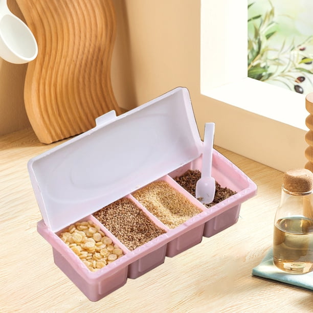 Caja de Condimentos de Plástico Plegable, Frasco, Botella, Caja de Condimentos, Juego Combinado para El Hogar, Frasco con Cuchara, Suministros de Cocina