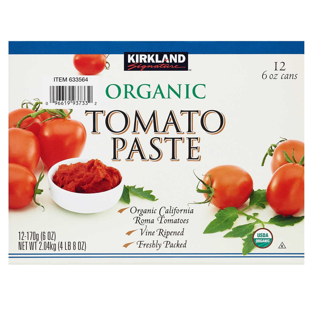Kirkland Signature Organic Tomato Paste, 6 Ounce (12 Count)