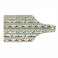 thumbnail image 1 of Tribal Cutting Board, Pattern with Geometrical Borders Art Print, Decorative Tempered Glass Cutting and Serving Board, Wine Bottle Shape, Red Marigold and White, by Ambesonne, 1 of 1