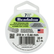 Beadalon 7-Strand 0.46mm Beading String Wire, 20 ft., Satin Silver Finish