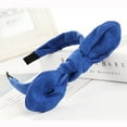 thumbnail image 2 of Clearance! Fdelink Fashion Bow Knot Hairband Women Hair Head Hoop Simple Sweet Girls Suede Headband, Women Hairband (Blue), 2 of 2