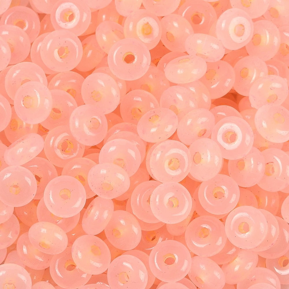 1pound Transparent Colours Glass Seed Beads Donut Light Salmon 6.5x3mm Hole: 1.8mm about 1363pcs/pound