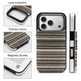 thumbnail image 3 of Striped Fabric Black Beige Texture Leather Wallet Case for iPhone13 pro max Wallet Case Card Holder Flip, 3 of 8
