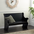thumbnail image 3 of DecMode Wood Storage Bench with Scrolled Armrests, Black, 3 of 15