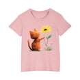 thumbnail image 1 of T-shirts Graphiques pour Fillette, Manches Courtes, Col Rond, T-Shirt Décontracté d'Été, Hauts, 1 of 6