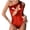 Red, variant on Avrnliq Hot Pink Metallic One Shoulder Bodysuit for Women, Fitted Cutout Bodycon, Sleeveless High Cut Leg Clubwear for Night Out Party Rave Festival,Size M