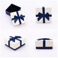 thumbnail image 3 of Paquete de 2 cajas de regalo para joyas con tapas, cajas de regalo de joyería de papel cuadradas con lazo, 7,5 x 7,5 x 3,5 cm, azul, 3 of 5