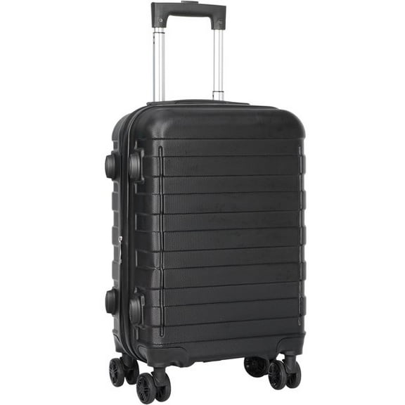 22" Black Hardside Carry On Spinner Suitcase Luggage Expandable with Wheels