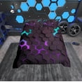 thumbnail image 3 of Erosebridal Geometric Honeycomb Duvet Cover Twin, Gradient Purple Blue Hexagon Bedding Sets Twin Size, Reversible 2-Piece (No Comforter), 3 of 7