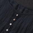 thumbnail image 4 of JMKQLZ Ladies' Fashionable Solid Color Cotton And Linen Round Neck Loose Ves Top, 4 of 6