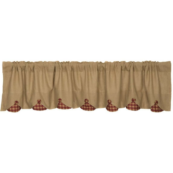 VHC Brands Burlap Scalloped Valance