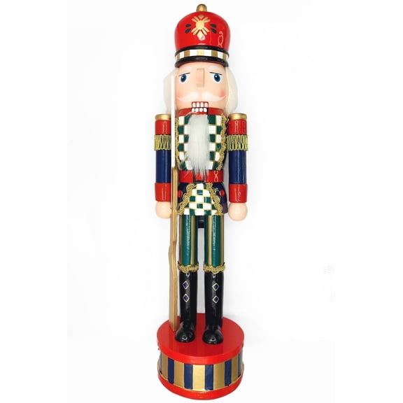 Wizardi Classic Wooden Festive Decoration - Christmas Nutcracker The Musketeer F07M14-36-N01845B