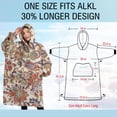 thumbnail image 4 of Oversized Wearable Blanket Hoodie,Beige Floral and Paisley Pattern Sherpa Blanket Hoodie with Super Pockets,Super Warm Fuzzy Pullover for Women & Men, 4 of 6