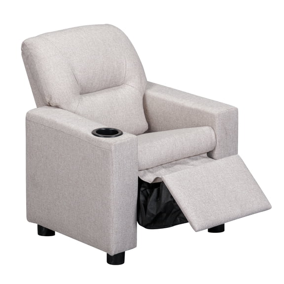 Olive & Opie Oakley Kids Recliner in Greige