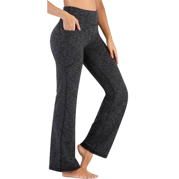 SOMER Women's Yoga Pants Bootcut Wide Leg Pants Tummy Control Flare Leggings High Waisted Workout Pants with Pockets XL