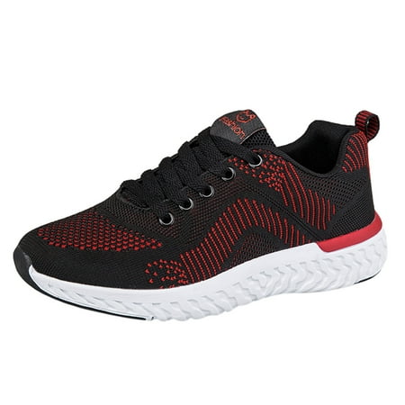 

nsendm Womens Training Sneakers Runing Shoes Outdoor Lace-Up Breathable Sports Shoes Women Snakeskin Sneakers Women Red 7.5