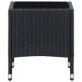 thumbnail image 2 of Mesa de patio VidaXL de poliratán negro con tablero de cristal, 2 of 5