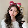 thumbnail image 6 of Strawberry Bear Plush Headband for Women Sweet Fashion Girls Face Wash HairBand, 6 of 9