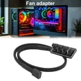 thumbnail image 3 of Fan Hub Splitter Braided Cable Universal Fit Simple Installation Intelligent 4-Pin PWM CPU Cooling Fan Splitter Hub Adapter, 3 of 8