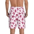 thumbnail image 3 of Kdxio Lilies Flowers Print Mens Sleep Shorts Bottoms Soft Comfy Pajama Wear Pants with Drawstring Pockets, 3 of 7