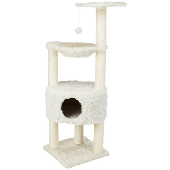 TRIXIE Baza Cat Tower, Scratching Posts, Condo, Hammock, Platform, Dangling Pom-Pom