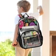 thumbnail image 7 of PVC Transparent Backpacks Clear Backpack for Travel and Outings Colorful Birds and Flowers, 7 of 7