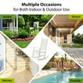 thumbnail image 3 of Dkelincs Patio Wood Rocking Chair Outdoor Porch Rocking with High Back and Handrail 243 lbs Capacity for Garden Lawn, White, 3 of 7