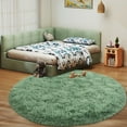 thumbnail image 2 of Socofuz Round Fluffy Rugs for Bedroom, Non-Slip Cute Soft Shaggy Carpet For Living Room, 6'x6' Mint Green, 2 of 7