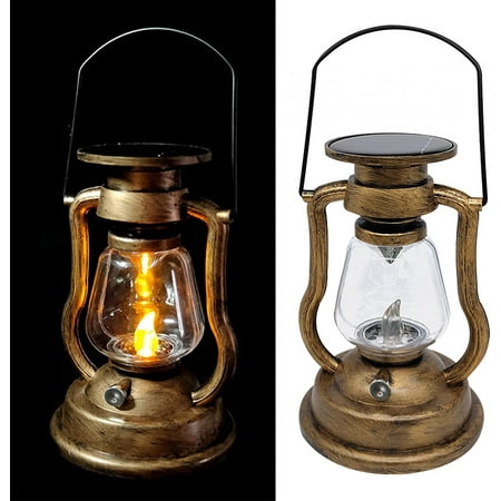 Solar Hanging Candle Light,Retro Antique LED Oil Lamp Miners Lantern ...