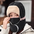 thumbnail image 4 of XIAOCHA Goggle‑Compatible Trapper Hat for Women Padded‑Shell Fall‑Winter Bonnet,Black, 4 of 5