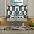 thumbnail image 2 of Yayeee Kitchen Curtains Tier Pair Light Filtering 27"x24" Rod Pocket Short Cafe Window Panel, Black and Blue Cat, 2 of 7