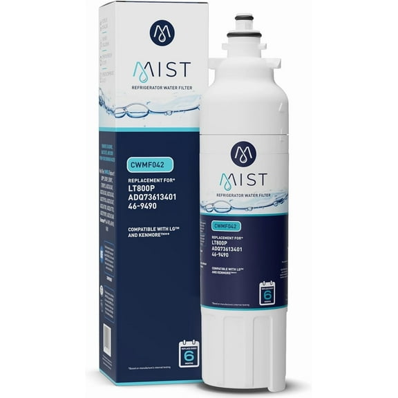 Mist LT800P Refrigerator Water Filter Replacement Cartridge for LG, Compatible with ADQ736134, LG ADQ736134, Kenmore 9490, 46-9490, 469490, ADQ73613402, LG LMXS30776S, LG LSXS26366S