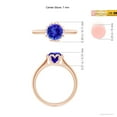 thumbnail image 4 of ANGARA Natural Bezel-Set Round 1.45 ct Tanzanite Floral Engagement Ring in 14K Rose Gold for Women (Size-7mm) | December Birthstone, Anniversary, Jewelry Gift for Women | Natural Tanzanite Ring, 4 of 9