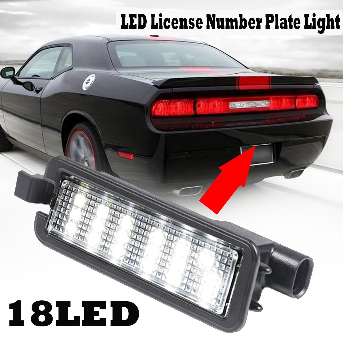 Powered by 18-SMD Xenon White LED 6500K 1-Pieces D-Lumina LED License Plate Light Tag Lamp Assembly 3W Compatible with 2015-2020 Dodge Charger Challenger Chrysler 300 Pacifica and Compass Powered by 18-SMD Xenon White LED 6500K 1-Pieces D-Lumina LED License Plate Light Tag Lamp Assembly 3W Compatible with 2015-2020 Dodge Charger Challenger Chrysler 300 Pacifica and Compass
