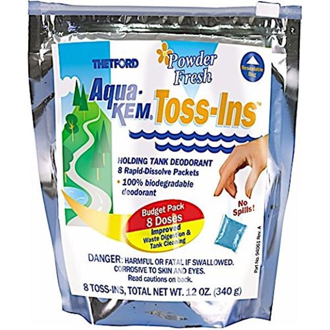 Thetford 96560 AquaKEM Powder Fresh Scent TossIns RV Holding Tank Treatment