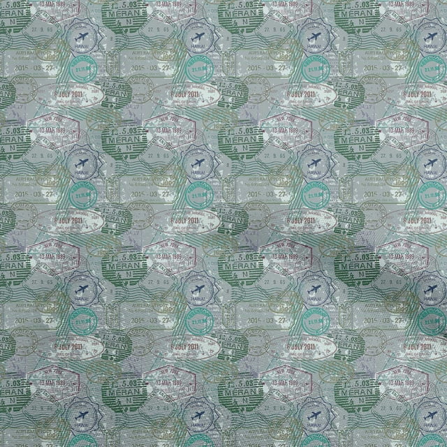 oneOone Polyester Spandex Grayish Blue Fabric Travel Craft Projects Decor Fabric Printed By The Yard 56 Inch Wide