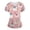 01#Pink, variant on Scrub Tops Women Short Sleeve V-Neck Holiday Printed Medical Nurse Uniforms Scrub Tops Shirt with Pockets