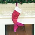thumbnail image 4 of Christmas Stocking for Sequin Personalized Mermaid Christmas Stocking, embroidered stocking, stocking for little girl, mermaid tail stocking Xmas Decorations Fireplace Hanging Stockings Family Holiday, 4 of 7