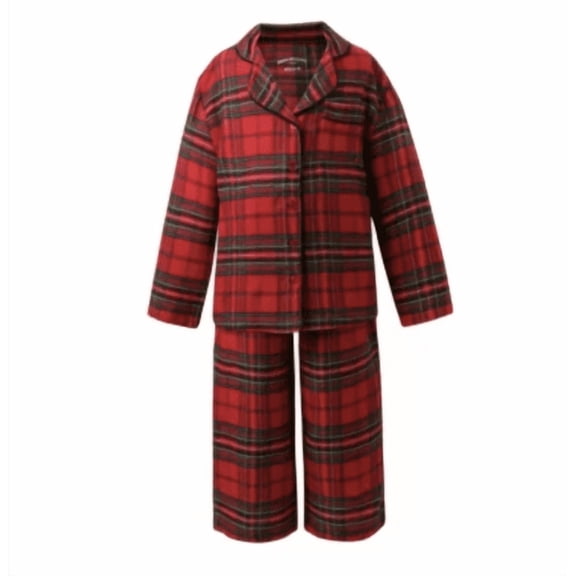 Bee and Willow - Red Flannel Kid's Pajama Set (Size Medium)