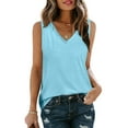 thumbnail image 2 of LADIGASU Summer Women Solid Color Round Neck Sleeveless Casual Tee Tank, 2 of 9